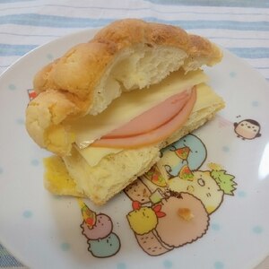 メロンパンのハムチーズサンド（╹◡╹）♡